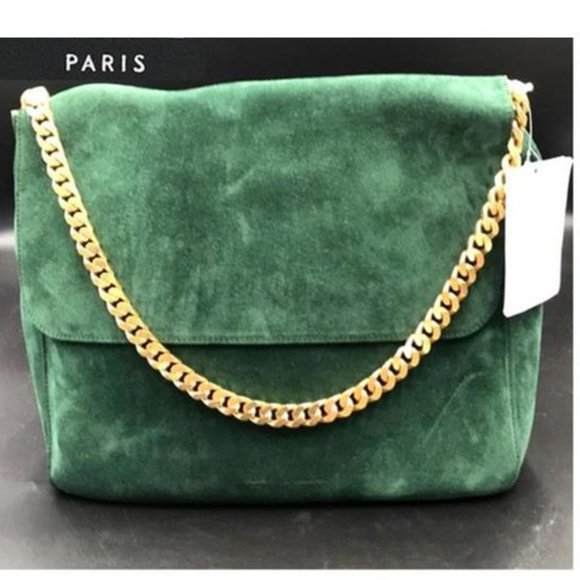Celine Handbags - CELINE Forrest Green Suede/Leather Bag